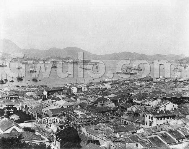 1880s view over Tai Ping Shan to harbour
