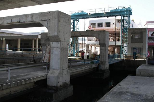Vehicle loading ramp at the Kwun Tong vehicular ferry pier