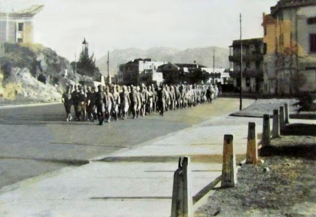 1945 Japanese POWs Marching