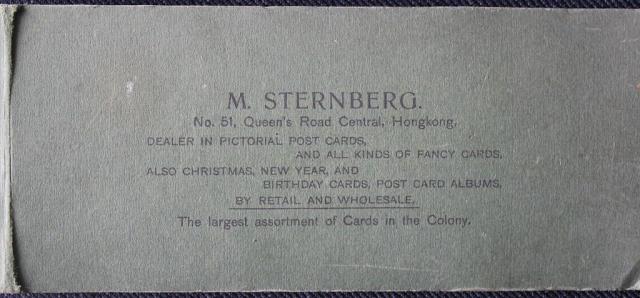 Postcards Hong Kong wrapper, ca. 1910, M. Sternberg, No 51, Queen's Road Central, Hongkong