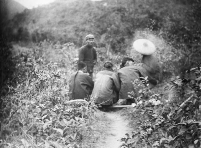A group of Chinese men having a break, Hong Kong, ca. 1910