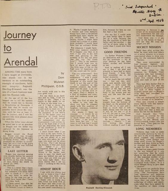 Journey to Arendal, Irish Independent, 1968