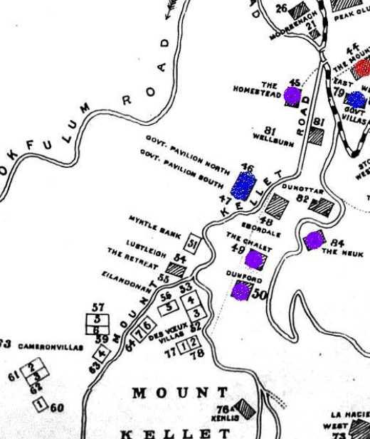 Mt. Kellett 1909 map showing Des Voeux Villas