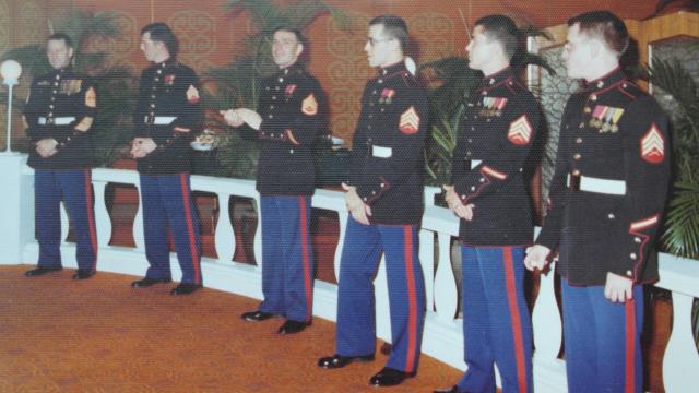 The marine guard, except those on duty outside.