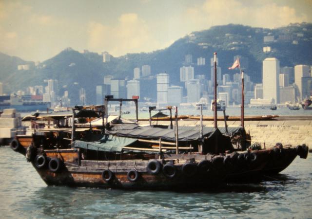 Junks in Yau Ma Tei typhoon shelter