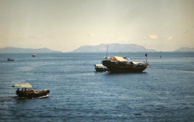 Large cargo junk and sampans