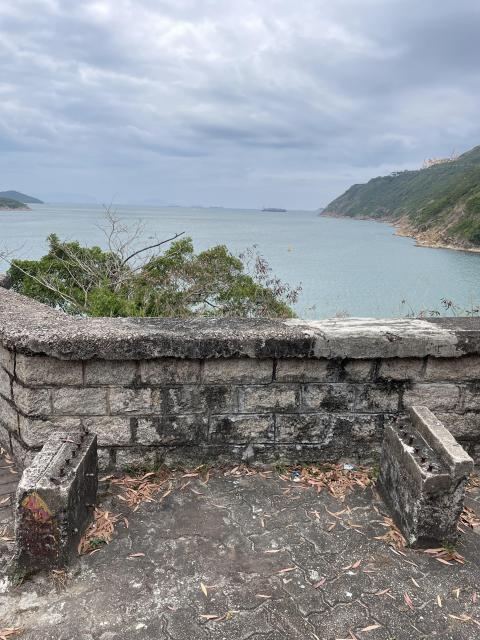 A pair of man made structures overlooking Deep Water Bay