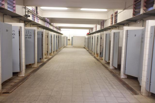 The interior of the Second Street Public Bathhouse