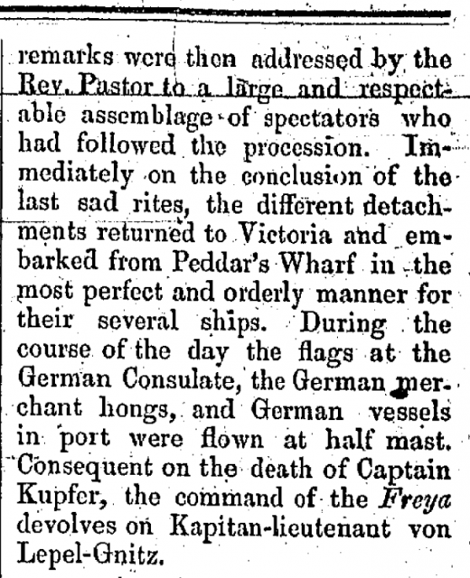 Hong Kong Telegraph Coverage (20 June 1881) on Paul Kupfer's Funeral 5