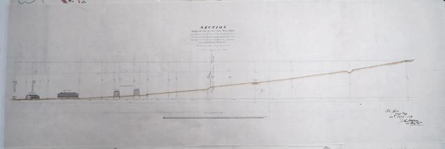 "Section through the line of Cast Iron Water Pipes"