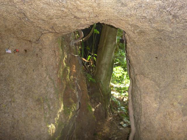 Looking out from the charcoal cave