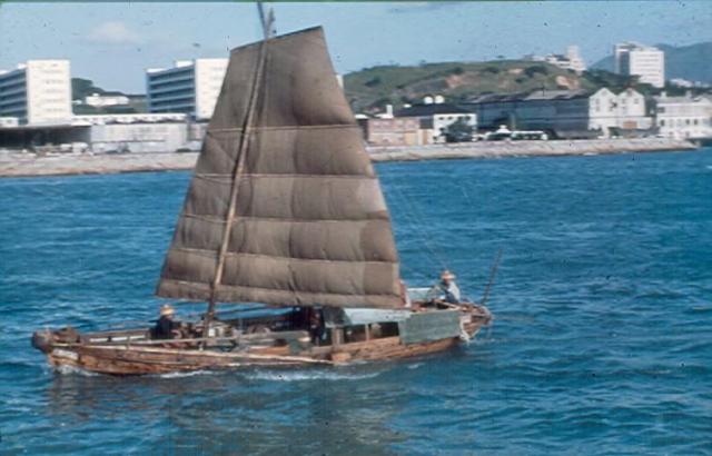 sampan off Tsim Sha Tsui.