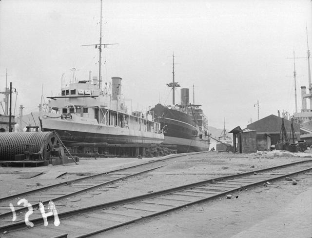 HMS Robin at Hong Kong Dockyard (sw08-113)