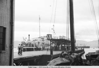 Hong Kong, ship docked at a pier