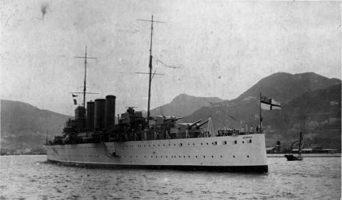 HMS Berwick at Hong Kong Harbour 1933