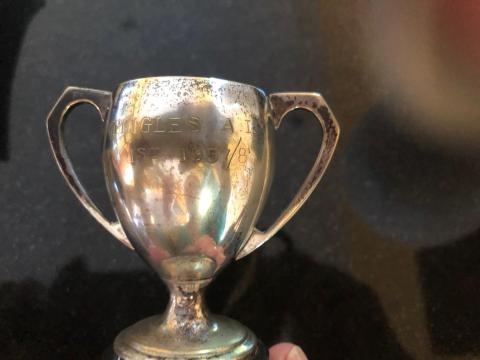 A cup from one of Billy Tingle’s competitions