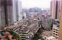 Looking southwest from Lung Fai Building in Wong Tai Sin in 1990