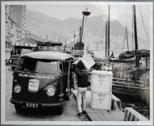 Hong Kong, Holland-China Trading Company, VW T1 delivery van at Gloucester Road (prev. Wanchai Praya), ca. 1956
