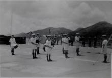 Flight Deck - HMS Unicorn Arriving HK 1953