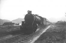 Locomotive passing Chatham Road Camp [1946-1977]