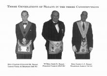 Three generations of Sloan men in Masonic regalia