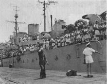 Arrival of HMCS Prince Robert Aug 30, 1945 
