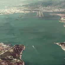 1968 Kai Tak Runway - Aerial View from Lyemun