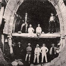 Engineering staff at Beacon Hill tunnel on Kowloon Canton Ry 1908