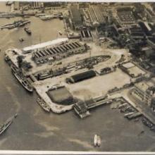 1930s Ship dock air view