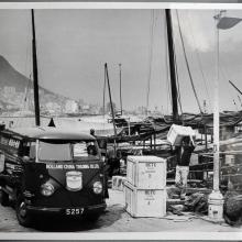 Hong Kong, Holland-China Trading Company, VW T1 delivery van at Gloucester Road (prev. Wanchai Praya), ca. 1956