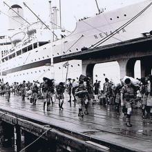 Gurkhas disembarking the Nevasa in 1960