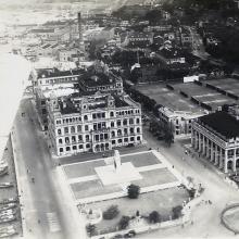 1930s Aerial view over Statue Square