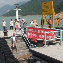 Sha Lo Wan Pier - passengers waiting to board Fortune Ferry