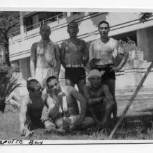 Japanese soldiers relax in Repulse Bay