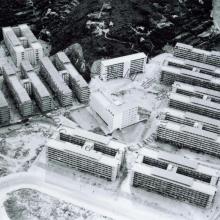 1963  An aerial view of Chai Wan Resettlement Estate = 柴灣新區空中一景
