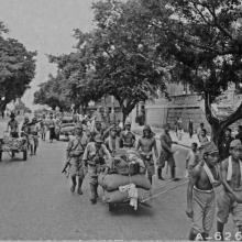 Japanese troops on way to camp