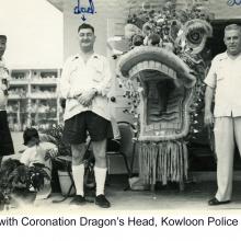 Coronation Dragon Head, CDI David Roberts on left, HK Police Club