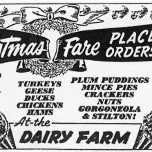 Dairy Farm christmas advert-December 1950