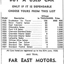 Far East Motors advert-1938