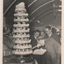 Governor Cutting Cake at Ninth Exhibition