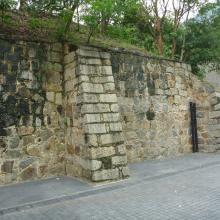 Wall at end of berm