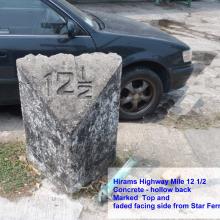 Hirams Highway 12 1/2 Milestone