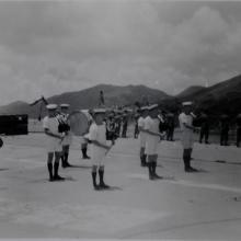 Flight Deck - HMS Unicorn Arriving HK 1953