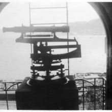 Jim's range finder at top of Signal Hill tower looking east to harbour entrance