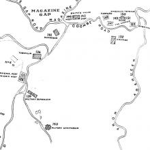 magazine gap - 1909, map of