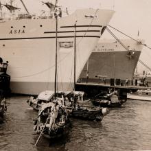 MV Asia and President Cleveland - Ocean/Sea Terminal Kowloon 1953/54
