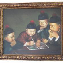 FOUR CHINESE SCHOLARS - Oil Painting 1950c