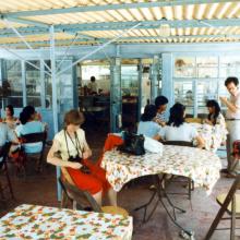 The terrace of the Tea Garden restaurant