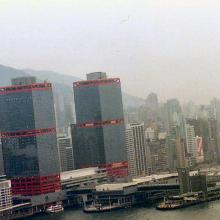 1986 - helicopter view of  Hong Kong Macau Ferry Terminal
