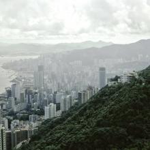 View from the peak on Wan Chai and Causeway Bay